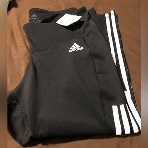 Adidas Black Tights with White Accents